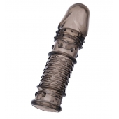 Дымчатая закрытая насадка ToyFa XLover с чешуйками и пупырышками - 13,5 см. - ToyFa - в Раменском купить с доставкой