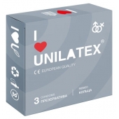 Презервативы с рёбрами Unilatex Ribbed - 3 шт. - Unilatex - купить с доставкой в Раменском