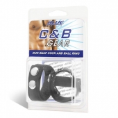 Утяжка на пенис с клёпками Duo Snap Cock And Ball Ring - BlueLine - купить с доставкой в Раменском