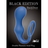 Синее эрекционное кольцо с анальной пробкой Double Pleasure Anal Plug - Lola Games - в Раменском купить с доставкой