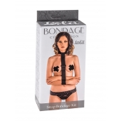 Ошейник с длинной лентой и наручниками Strap Bondage Kit Plus Size - Lola Games - купить с доставкой в Раменском