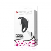 Чёрное эрекционное кольцо с вибрацией Rabbit Vibrator - Baile - в Раменском купить с доставкой