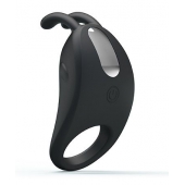 Чёрное эрекционное кольцо с вибрацией Rabbit Vibrator - Baile - в Раменском купить с доставкой