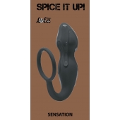 Серое эрекционное кольцо Sensation с анальным стимулятором - Lola Games - в Раменском купить с доставкой
