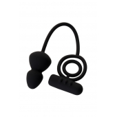 Чёрное эрекционное кольцо с вибростимулятором и анальным хвостом - Erotist Adult Toys - в Раменском купить с доставкой