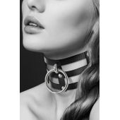 Чёрный тройной чокер с большим кольцом - Bijoux Pour Toi - купить с доставкой в Раменском