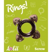 Чёрное эрекционное кольцо Rings Screw - Lola Games - в Раменском купить с доставкой