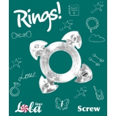 Прозрачное эрекционное кольцо Rings Screw - Lola Games - в Раменском купить с доставкой