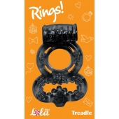Чёрное эрекционное кольцо Rings Treadle с подхватом - Lola Games - в Раменском купить с доставкой