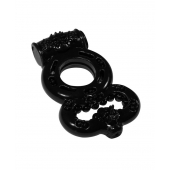 Чёрное эрекционное кольцо Rings Treadle с подхватом - Lola Games - в Раменском купить с доставкой