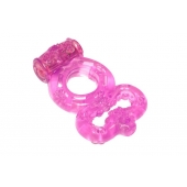 Розовое эрекционное кольцо Rings Treadle с подхватом - Lola Games - в Раменском купить с доставкой
