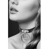 Черный чокер с двумя кольцами - Bijoux Pour Toi - купить с доставкой в Раменском