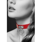 Красный узенький чокер с кольцом - Bijoux Pour Toi - купить с доставкой в Раменском