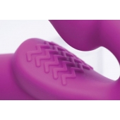 Ярко-розовый безремневой вибрострапон Evoke Vibrating Strapless Silicone Strap-on Dildo - XR Brands - купить с доставкой в Раменском
