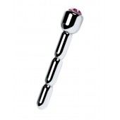 Серебристый уретральный плаг со стразом - 7 см. - ToyFa - купить с доставкой в Раменском