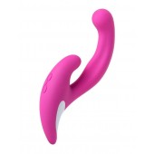 Розовый эргономичный вибратор для двойной стимуляции JOS JAVI - 22 см. - JOS