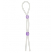 Прозрачное эрекционное кольцо-лассо SILICONE LASSO COCK RING DUAL BEADS - NMC - в Раменском купить с доставкой