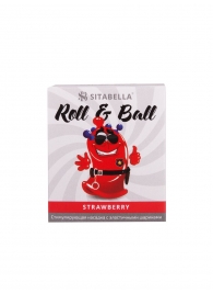 Стимулирующий презерватив-насадка Roll   Ball Strawberry - Sitabella - купить с доставкой в Раменском