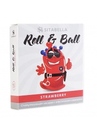 Стимулирующий презерватив-насадка Roll   Ball Strawberry - Sitabella - купить с доставкой в Раменском