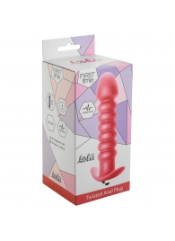 Розовая анальная вибропробка Twisted Anal Plug - 13 см. - Lola Games