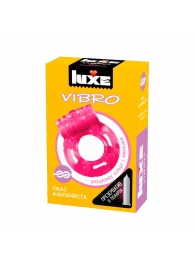 Розовое эрекционное виброкольцо Luxe VIBRO  Ужас Альпиниста  + презерватив - Luxe - в Раменском купить с доставкой