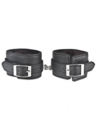 Черные фиксаторы для ног на цепи с мехом внутри - Lux Fetish - купить с доставкой в Раменском