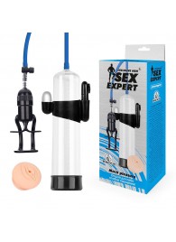 Прозрачная вакуумная вибропомпа Sex Expert с насадкой-вагиной - Sex Expert - в Раменском купить с доставкой