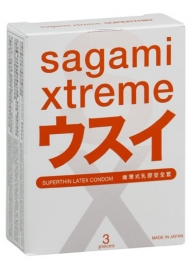 Ультратонкие презервативы Sagami Xtreme SUPERTHIN - 3 шт. - Sagami - купить с доставкой в Раменском