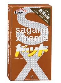 Презервативы Sagami Xtreme FEEL UP с точечной текстурой и линиями прилегания - 10 шт. - Sagami - купить с доставкой в Раменском