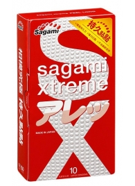 Утолщенные презервативы Sagami Xtreme Feel Long с точками - 10 шт. - Sagami - купить с доставкой в Раменском