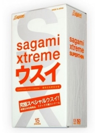 Ультратонкие презервативы Sagami Xtreme SUPERTHIN - 15 шт. - Sagami - купить с доставкой в Раменском