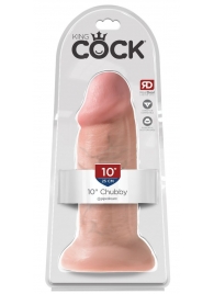 Телесный фаллоимитатор King Cock 10  Chubby - 25 см. - Pipedream