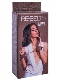 Коричневые кожаные наручники Maya - Rebelts - купить с доставкой в Раменском