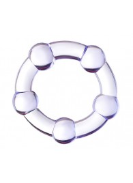 Фиолетовое эрекционное кольцо на пенис с бусинами - Штучки-дрючки - в Раменском купить с доставкой