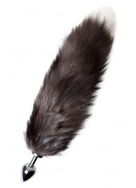 Серебристая металлическая анальная втулка с хвостом чернобурой лисы - размер S - ToyFa - купить с доставкой в Раменском