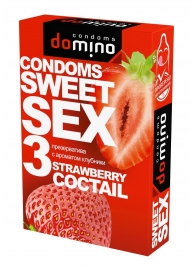 Презервативы для орального секса DOMINO Sweet Sex с ароматом клубничного коктейля  - 3 шт. - Domino - купить с доставкой в Раменском