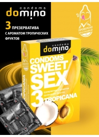 Презервативы для орального секса DOMINO Sweet Sex с ароматом тропических фруктов - 3 шт. - Domino - купить с доставкой в Раменском