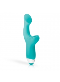 Зеленый вибратор для G-стимуляции с клиторальной щеточкой Yuki G-Spot Vibrator - 19 см. - EDC