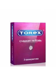 Презервативы Torex  Сладкая любовь  с ароматом клубники - 3 шт. - Torex - купить с доставкой в Раменском