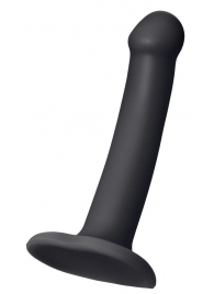 Черный фаллос на присоске Silicone Bendable Dildo S - 17 см. - Strap-on-me - купить с доставкой в Раменском