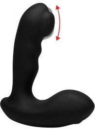 Черный стимулятор простаты Alpha-Pro 7X P-Milker Silicone Prostate Stimulator with Milking Bead - XR Brands - в Раменском купить с доставкой