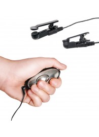 Черные электрические зажимы для сосков Shock Therapy Nipple Clamps - Pipedream - купить с доставкой в Раменском