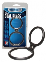 Чёрное двойное эрекционное кольцо Dual Rings Black - Dream Toys - в Раменском купить с доставкой