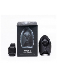 Темно-серый инновационный мужской осциллятор PULSE SOLO LUX с пультом ДУ - Hot Octopuss - в Раменском купить с доставкой