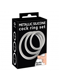 Набор из 3 эрекционных колец под металл Metallic Silicone Cock Ring Set - Orion - в Раменском купить с доставкой