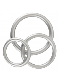 Набор из 3 эрекционных колец под металл Metallic Silicone Cock Ring Set - Orion - в Раменском купить с доставкой