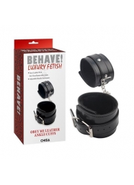 Черные оковы на ноги Obey Me Leather Ankle Cuffs - Chisa - купить с доставкой в Раменском