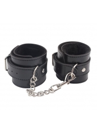 Черные оковы на ноги Obey Me Leather Ankle Cuffs - Chisa - купить с доставкой в Раменском