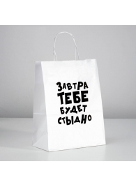 Подарочный пакет  Завтра тебе будет стыдно  - 30 х 24 см. - UPAK LAND - купить с доставкой в Раменском