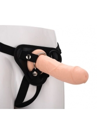 Черные трусики с телесной насадкой STRAP ON REAL DILDO - 21 см. - Dream Toys - купить с доставкой в Раменском